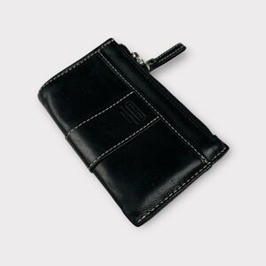Coach Black Leather Zip Card SmallPouch